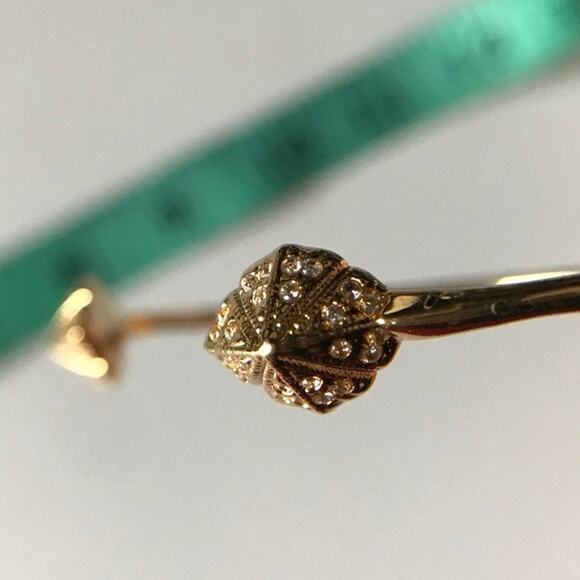 Stella & Dot Eden Pave Pyramid Open Cuff Bracelet Gold Tone - Picture 4 of 10